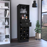 DEPOT E-SHOP Zircon Bar Cabinet Two Drawers, Black B097133220