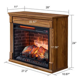 ZUN 28 inch Electric Fireplace Heater Mantel With Removable Caster Wheel 71981821