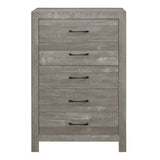 ZUN Rustic Design Gray Finish 1pc Chest with Storage Drawers Black Metal Hardware Bedroom Furniture B01146553