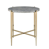 Grey and Champagne Round End Table B062P181390
