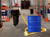 55 Gallon Drum Dolly, 1200lbs capacity, with 2 fixed PU Wheels and 1 swivel wheel - Low Profile W2019P296677