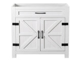 Washed white particleboard with melamine veneer, barn double door with U-shaped internal shelves, 51683906