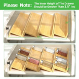 ZUN Bamboo spice rack drawer storage box, 10 spice storage cans organizer drawer rack plugin, 8-piece 86014993