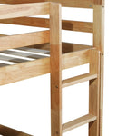 ZUN Solid Wooden , Solid Rubber Wooden Twin over Twin Loft Bed with Ladder ,Upper and Bottom Bed W504P191652