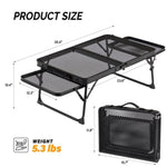 ZUN 3 ft Portable Picnic Table with Wing Panels 39502910