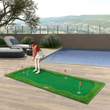 12x5 FT Golf Putting Green, Golf Training Mat with High-quality Turf, 3 Holes, 3 Flags and Cups for W1422P289867