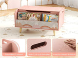 2-in-1 Kids Toy Storage Organizer with Bookshelf, 59.6940.6443.18 cm Pine Wood Toy Chest for 3 55052657