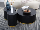 Round Coffee Table side Table for Living Room Fully Assembled Black W87649643