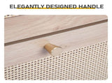 Rattan-covered shoe cabinet with 1 drawer and 2 flip-top drawers, made of particleboard, 60958170