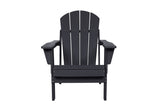 HDPE Folding Adirondack Chair with Dual Cup Holder - Composite Adirondack Chair - Black W2103P254643