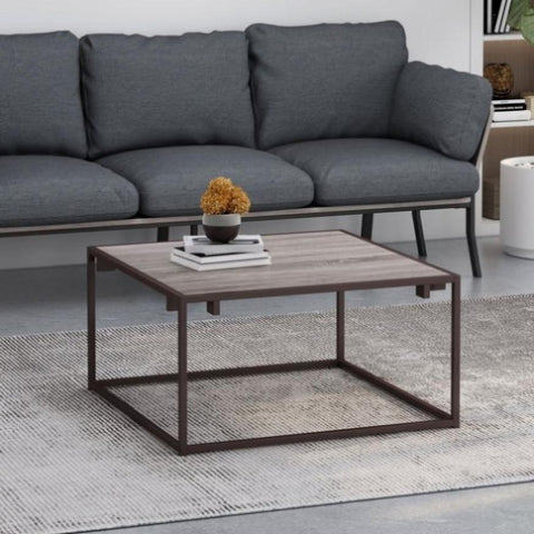 ZUN [Ship to Canada only]Modern Industrial Coffee Table, Gray and Bronze N825P201260