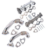 Set of 2 Manifolds with Up Pipes Left Right Fit for GM 6.6L Duramax Diesel 2001-2016 22725778
