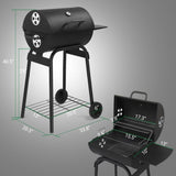 Charcoal Grills Outdoor BBQ Grill, Barrel Charcoal Grill with Side Table and Wheels, for Outdoor 49876379