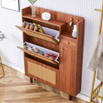 ZUN Modern minimalist storage cabinet, Japanese rattan shoe cabinet, bed top cabinet, small home W1151P147200