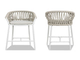 Maiden 27" Set of 2 Patio Counter Stool, Beige Axroma Olefin B2719P245994