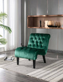 COOLMORE Modern Velvet Armless Accent Living Room Chair / Leisure Chair,Upholstered Fabric Button W39550124