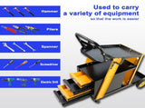 Multi-function welder trolley, MIG TIG ARC plasma cutter storage tank with 2 safety chains, portable 64948607