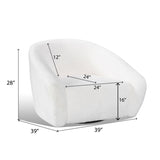 Luzern Modern Upholstered Accent Chair, 360&deg Swivel, OFF-White T2574P184964
