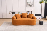 LY-025S-OR COMPRESSION SOFA Double-seat orange sofa, Wood Grain Chenille fabric, full sponge W2231P261292