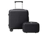 PP Trolley Case 12in 20in 2PCS Suitcase Set Black 45598488