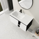 ZUN 40'' Floating Wall-Mounted Bathroom Vanity with Ceramics Sink & Soft-Close Cabinet Door 73655533