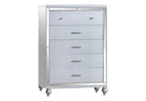 Mirror Framed Chest Made With Wood in Silver Color 808857880727