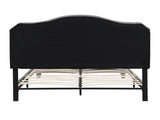 Upholstered Bed Button Tufted with Curve Design - Strong Wood Slat Support - Easy Assembly - Black W311P237227