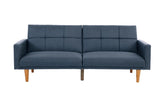 Transitional Look Living Room Sofa Couch Convertible Bed Navy Polyfiber 1pc Tufted Sofa Cushion HS00F8509-ID-AHD
