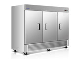 81" Commercial Refrigerator 72 Cu.ft with 3Solid Door Reach-In Refrigerators Stainless Steel ETL W2095P436608