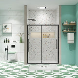 50"-54"W x 72"H sliding shower door, sliding door, with 1/4" tempered glass and Matted Black finish W2122P228622