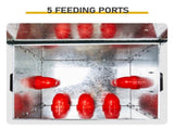 Automatic Chicken Feeder Rodent Proof, 5 Ports Large Capacity Metal Poultry Feeder with Handles and 19627383