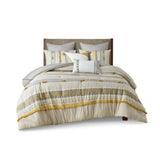 3 Piece Cotton Comforter Set Gray/Yellow Full/Queen B035128785