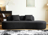 90" Curved Sofa with Throw Pillows, 4 Seater Luxury Velvet Couch with Half Moon Design and B2735P320306