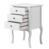 European Bedside Table-Three Pumps White 54506624