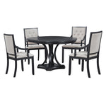 ZUN Retro 5-piece Dining Set Extendable Round Table and 4 Chairs for Kitchen Dining Room 66792879