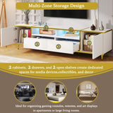 U-Can 70.9'' Modern TV Stand for TVs up to 80 Inches, Entertainment Center with 2 Shelves and LED N724P284377K