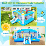 ZUN Multifunctional Jump 'n Slide Inflatable Bouncer for Kids Complete Setup with Blower - 198" x 180" W1677115481