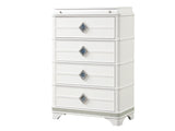 Laguna Modern Style 4-Drawer Chest Made with Wood, Hidden Jewelry Drawer and Crystal Accents in G150108979