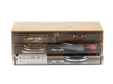 3 Tier 4 Drawer Cosmetic Organizer and Jewelry Chest in Bamboo 87247184