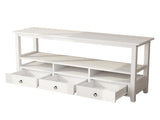 3 Tier Vintage Solid Console Table with 3 Drawers and Shelves, Industrial Console Table Coffee Table 27901297