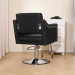 ZUN 360&deg; Swivel Faux Leather Swivel Salon Barber Chair Height Adjustable for Men & Women for Haircut W676P187961