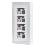 ZUN Simple PVC Wood Grain Coating Photo Storage Damp-proof Jewelry Mirror Cabinet White 43628308