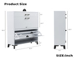 Shoe Storage Cabinet for Entryway, Free Standing Shoe Organizer with 2 Flip Drawers, Hidden Shoe 63092686