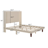 Stylish High Headboard Bed, 54 "High Headboard, High Quality, Comfortable High Back Design Ideal for W1716P221487