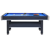 6-ft Pool Table with Table Tennis Top - Black with Blue Felt W465137248