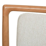 Scandi Upholstered Natural Light Brown Wood Dining Chair, Set of 2, White Pepper Stain Resistant B2719P238261