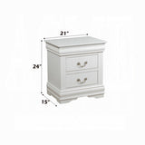 1pc Traditional Classic White Finish 2-Drawers Nightstand Wooden Bedroom Furniture B2741P322601