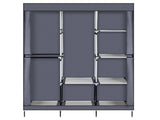 71" Portable Closet Wardrobe Clothes Rack Storage Organizer with Shelf Gray 67325725