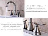 2-Handle 4-Inch Brushed Nickel Bathroom Faucet, Bathroom Vanity Sink Faucets with Pop-up Drain and 99679626