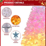 ZUN 6 FT Pre-lit Artificial Christmas Tree, Xmas Tree Hinged Branches with 300 Cold/Pink/Warm 28553387